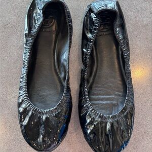 Tory Burch Eddie Black Patent Leather Flats